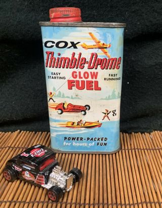 Vintage Cox Thimble Drome Glow Fuel Half Pint Tin Can