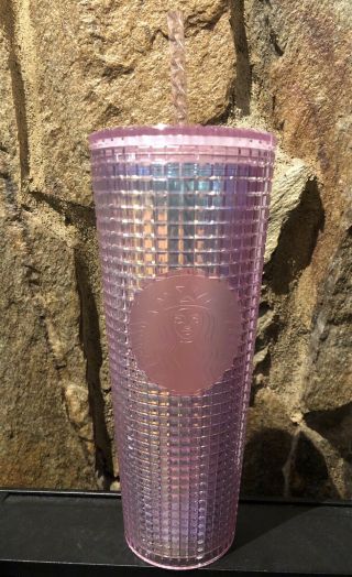 Starbucks 2020 Holiday Pink Grid Disco Cold Cup Christmas Cold Cup Tumbler