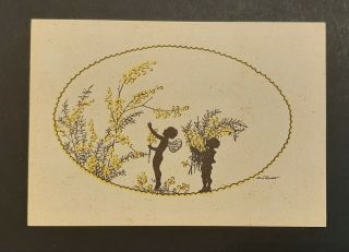 Vintage Elsbert Forck Fantasy Postcard Fairies Gathering Flowers C.  1920s