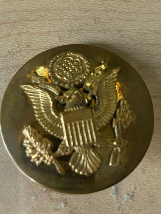Wwii Gold Brass Eagle Device Us Army Enlisted Men Hat Emblem Pin Military