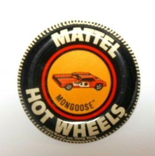 Rare 1969 Hot Wheels Redline Red Line Mongoose Car Metallic Button W/ Tab