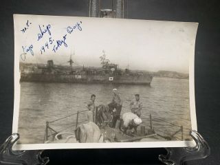 Ww2 Photo Japanese Ship Tokyo Bay 1945 By Sailor Ivan Ziegler
