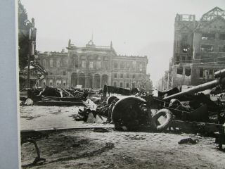 WWII German Press Photo May 1945 Wrecked 88mm Flak Gun Berlin 3