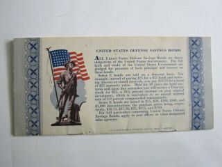 Vintage Paper " Defense Stamp Album " From World War Ii - - 1942
