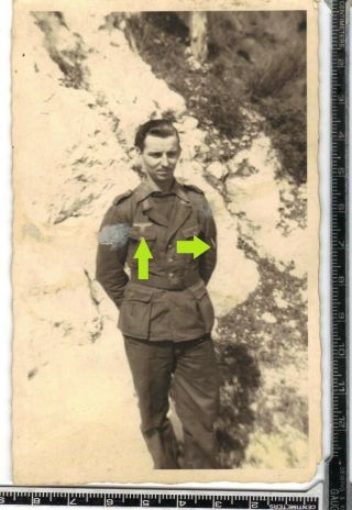 Wwii German Photo Rppc Wehrmacht Soldier W/ Mustache Poses In Mountains