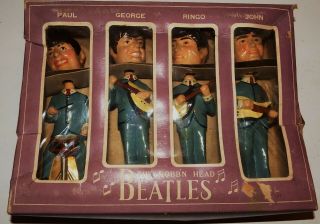 The Beatles Car Mascots Complete Set Bobblehead Nodders -