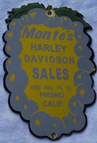 Vintage Harley Davidson Sales Service Porcelain Sign Car Gas Oil Truck Gasoline