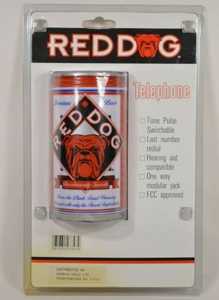 Vtg 1995 Red Dog Beer Can Telephone Phone Rare Collectible In Package Htf