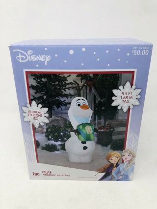 Gemmy 5.  5 Foot Disney Frozen Olaf Snowman Christmas Holiday Airblown Inflatable
