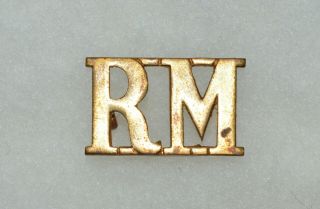 Ww2 British Army Royal Marine Corps Regiment Brass Shoulder 1 1/8 " Title Badge