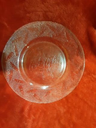 Clear Glass Embossed Coca Cola Dinner Plates 10” Set Of 4