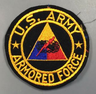 Wwii Us Army Armored Forces 4” Patch Cut Edges No Glow