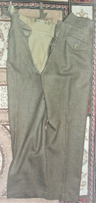 2 Prs of Military Wool Trousers WWII US and British Need re - stiching sz 36 2