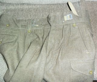 2 Prs of Military Wool Trousers WWII US and British Need re - stiching sz 36 3