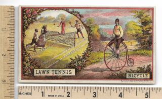 Lawn Tennis High - Wheel Bicycle Shirt Advertising Sports Trade Card