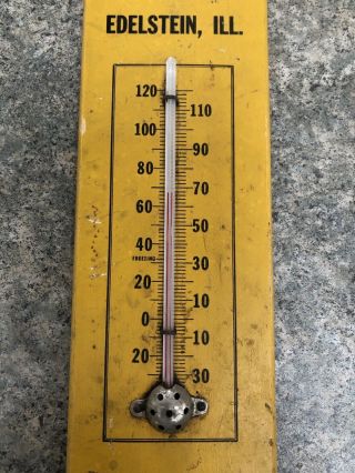 Vtg Thermometer Wooden Holmes Hybrids Edelstein Illinois Seed Corn Advertising 3