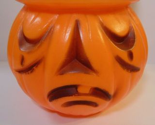 Rare Vintage 1960 ' s Halloween Blow Mold SAD FACE Jack O Lantern Candy Bucket 3
