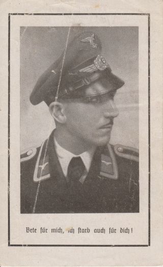 Ww2 German Death Remembrance Card For Luftwaffe Feldwebel Paulus Gastl.  I.  K.  2nd