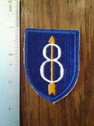 Wwii Us Army 8th Infantry Division Patch,  Flat Top