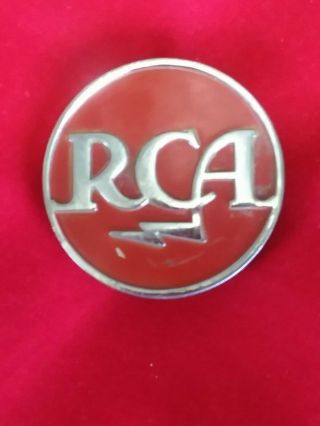 Vintage 1 1/2 " Metal Rca Radio Television Emblem - Some Scratches On Front