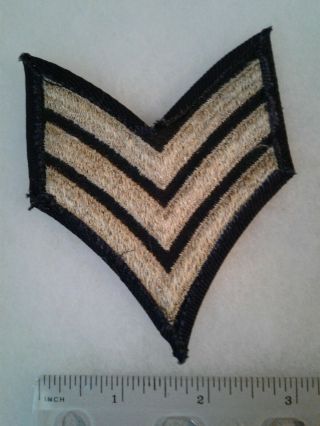 Authentic WWII US Army Sergeant Grade 4 Stripes Rank Shoulder Patch Insignia 2