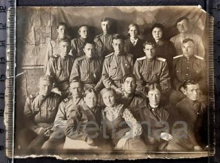 1940s Wwii Ww2 Soviet Red Army Rkka Military Men Girls Women Vintage Photo