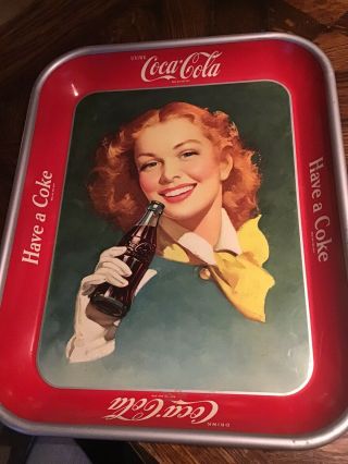 Vintage 1950 Coca Cola " Have A Coke " Serving Tray” Advertising