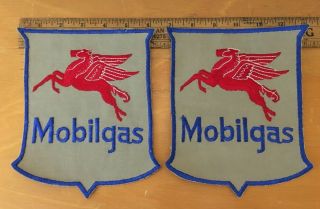 Two Vintage Rare X - Large Mobil Gas Patch Patches Buy It Now