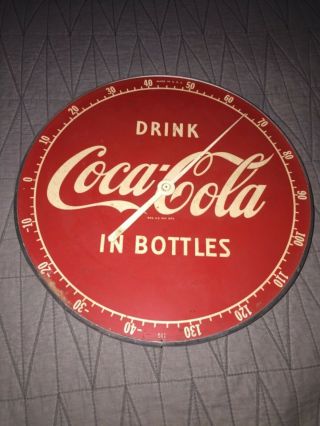 Rare 1950s Drink Coca - Cola In Bottles Wall Thermometer Advertising Sign