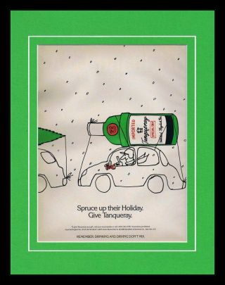 1989 Tanqueray Dry Gin 11x14 Framed Vintage Advertisement