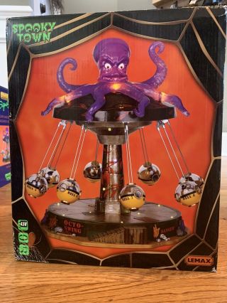 Lemax Spooky Town Retired 2011 Octo - Swing Ultra Rare Halloween Carnival Ride