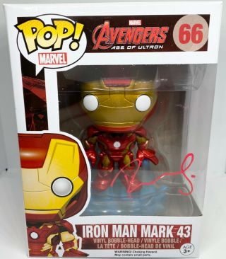Iron Man Mark 43 Marvel Avengers Autographed Funko Pop Robert Downey Jr