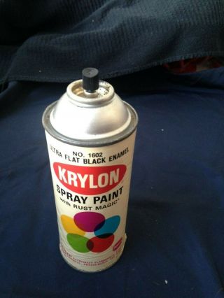 Rare1968 Krylon Paper Label No 1602 Ultra Flat Black Enamel 13 Ozspray Paint Can