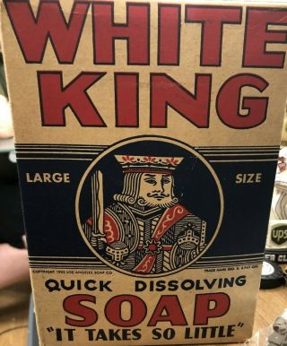 Vintage 1933,  White King Soap,  1 Lb.  6 Oz.  Size,  (nos) Box Has Patina