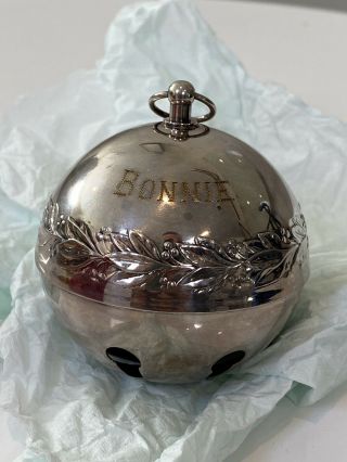 Vintage 1971 Wallace Silversmiths Annual Christmas Bell Ornament No Box Engraved