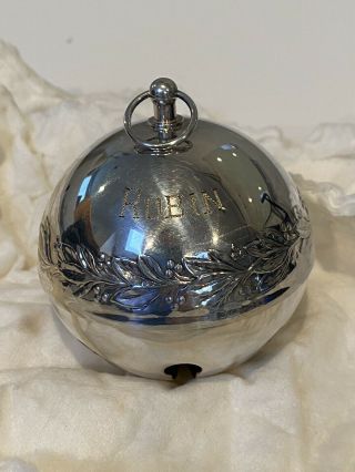 Vintage 1971 Wallace Silversmiths Annual Christmas Bell Ornament Engraved No Box