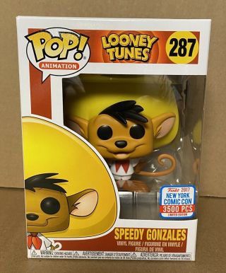 Funko Pop Looney Tunes Speedy Gonzales 2017 Nycc 3500pc Exclusive W/soft Case