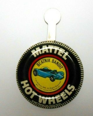 1967 Hot Wheels Redline Red Line Blue Beatnik Bandit Car Metallic Button,  Tab