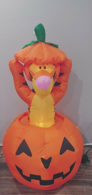 4 Ft Halloween Tigger Pumpkin Gemmy Inflatable Lighted 2