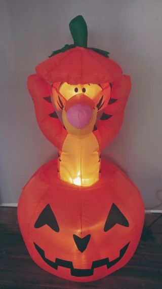 4 Ft Halloween Tigger Pumpkin Gemmy Inflatable Lighted 3