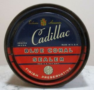 Vintage Cadillac Blue Coral Sealer Tin Can Exclusive Cadillac Accessories U.  S.  A.
