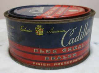 Vintage Cadillac Blue Coral Sealer Tin Can Exclusive Cadillac Accessories U.  S.  A. 2