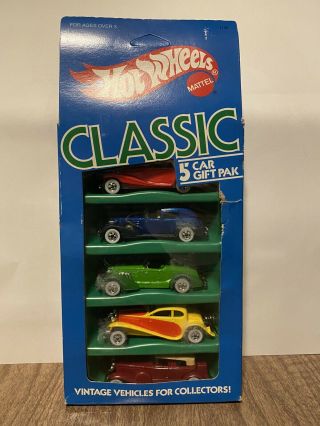 Vintage 1/64 Hot Wheels Classic 5 Car Gift Pack 1985 Collectible