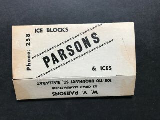 Parsons Ice Cream Vintage 1940 