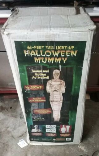 2005 Rare Gemmy Halloween Prop 6’ Mummy Life Size Animated Eyes Motionette Telco