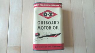 Vintage D - X Outboard Motor Oil 1 Qt.  Can -