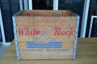 1960’s White Rock Beverage Wood Wooden Box Crate Made In Usa