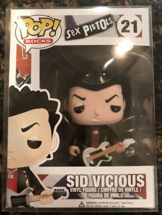 Funko Pop Sex Pistols Sid Vicious 21 Authentic - With Protector - Great Box