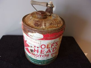 Vintage 5 Gallon Can Wolf 