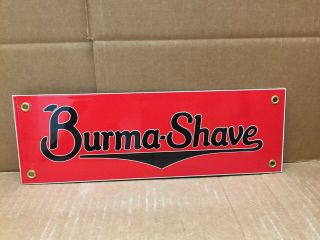Enameled Porcelain Sign Burma - Shave Shaving Cream Barbershop Advertising Sign